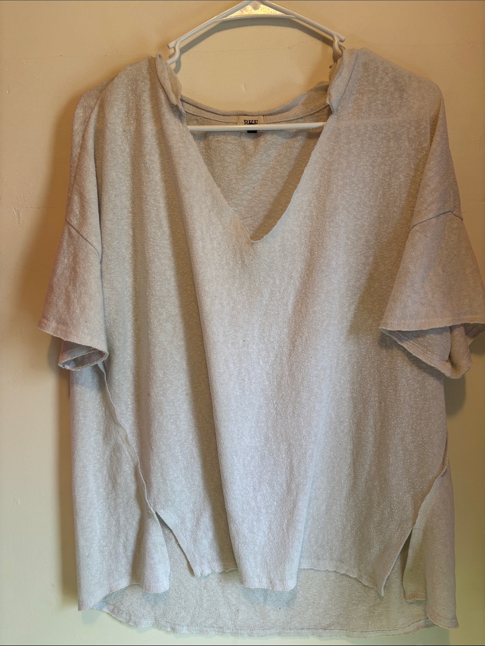 BKE Light Gray V-Neck Short Sleeve Men's Shirt